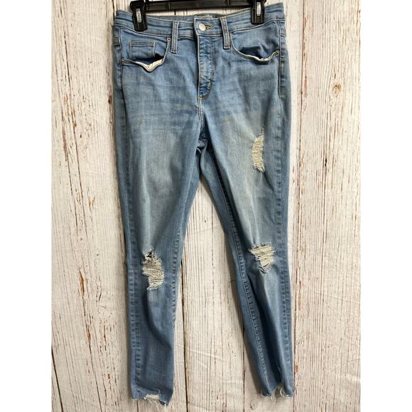Universal Thread High Rise Skinny Jeans Womens Size 8 Blue Stretch Denim STAINS - Picture 1 of 10